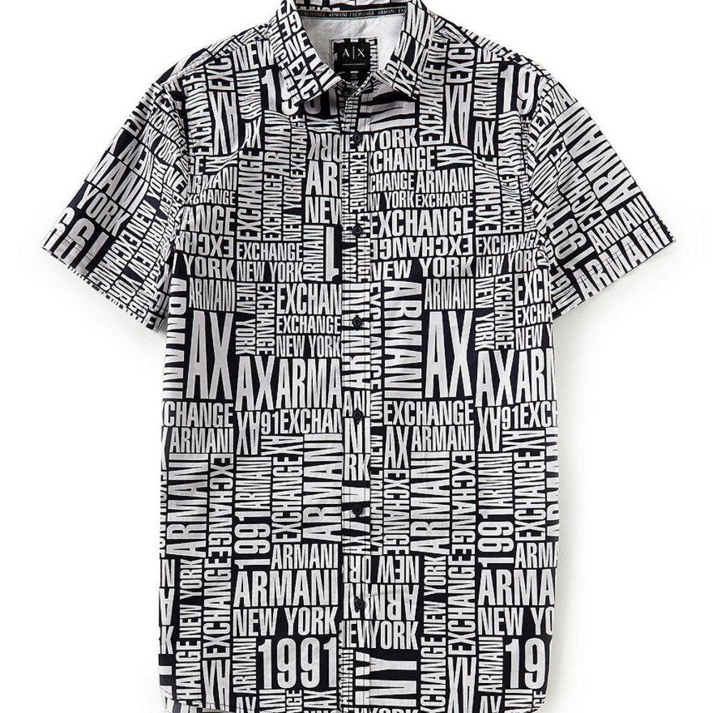 Armani Exchange Polo Black White for Men Medium